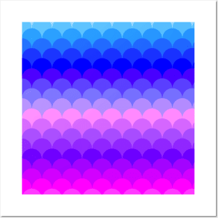 Ombre Rainbow Scales Pattern Posters and Art